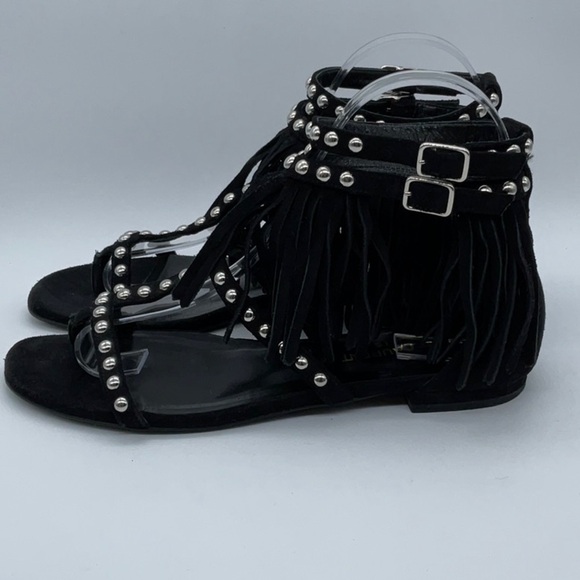 Saint Laurent - Leather Studded Accents Gladiator Sandals - Picture 4 of 12